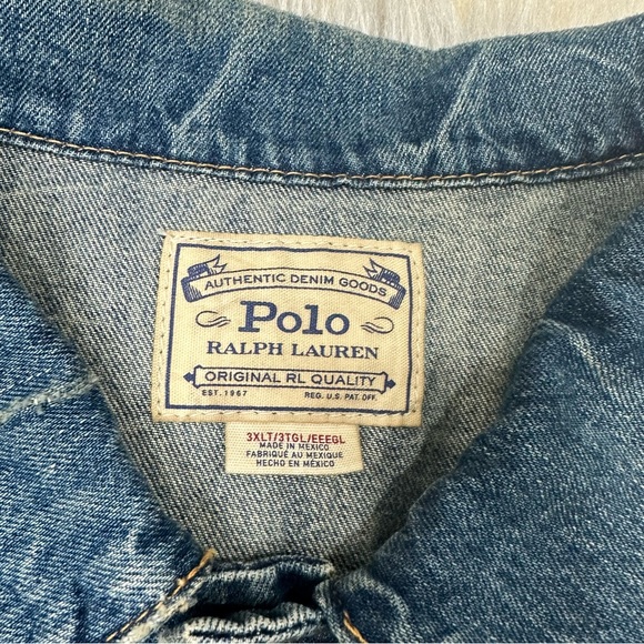 Polo Ralph Lauren Denim “RL Tigers” Jean Jacket 3xlt - Picture 3 of 7